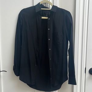 J. Crew Black Silk Button Down